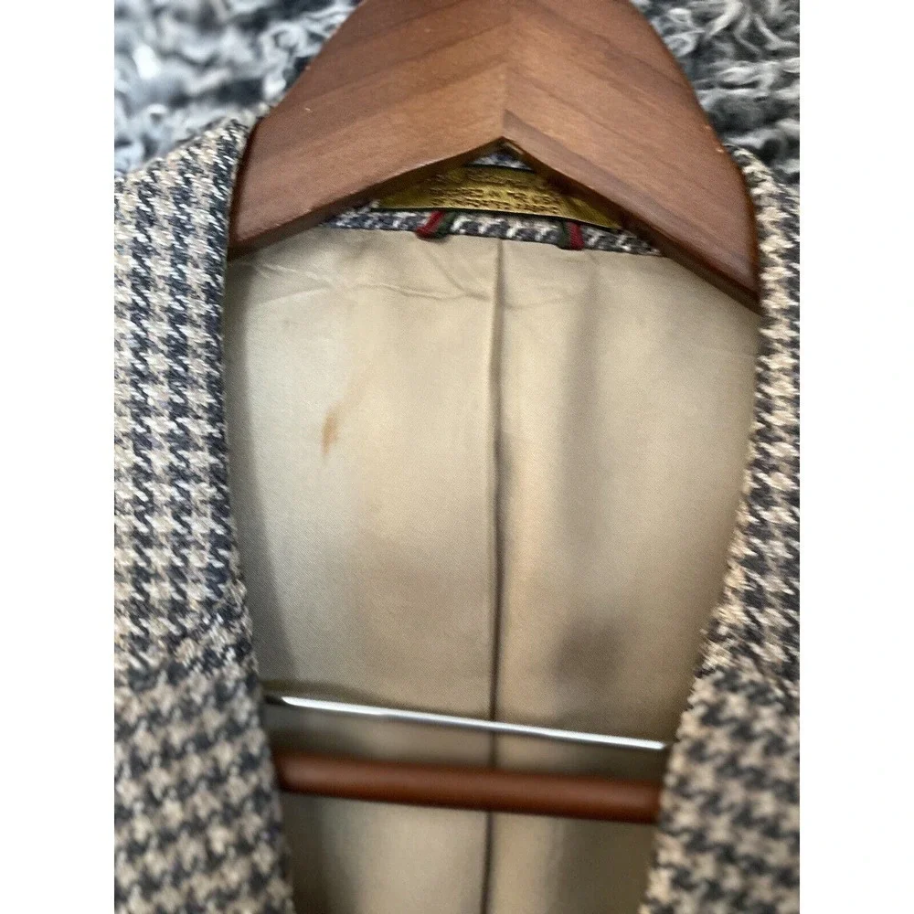 Vintage Nordstrom Blazer Mens 46R Sport Coat Houndstooth Multicolor Made in USA